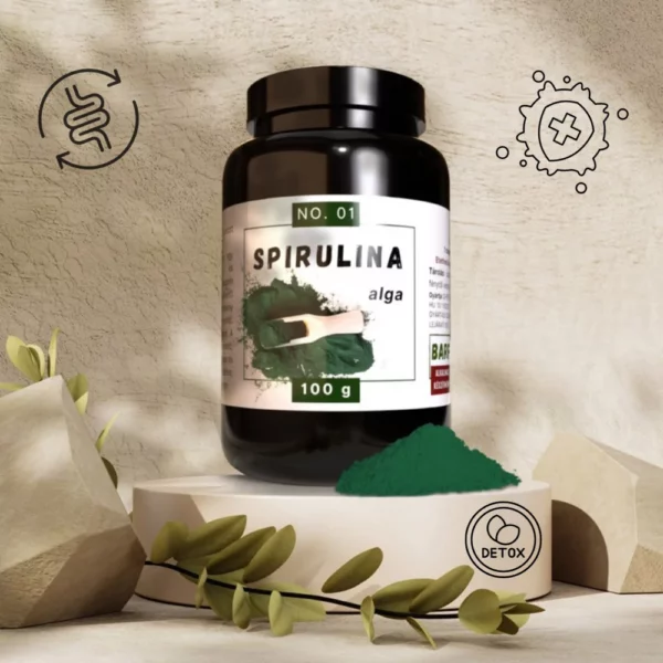 Spirulina alga 100g – természetes méregtelenítő és immunerősítő étrendkiegészítő kutyáknak és macskáknak – BARF étrendhez ideális