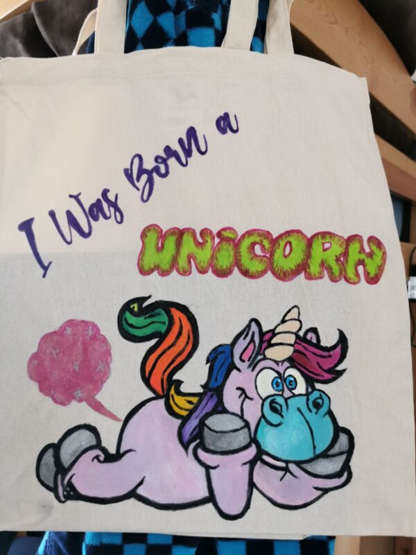 "I Was Born a Unicorn" Vászontáska