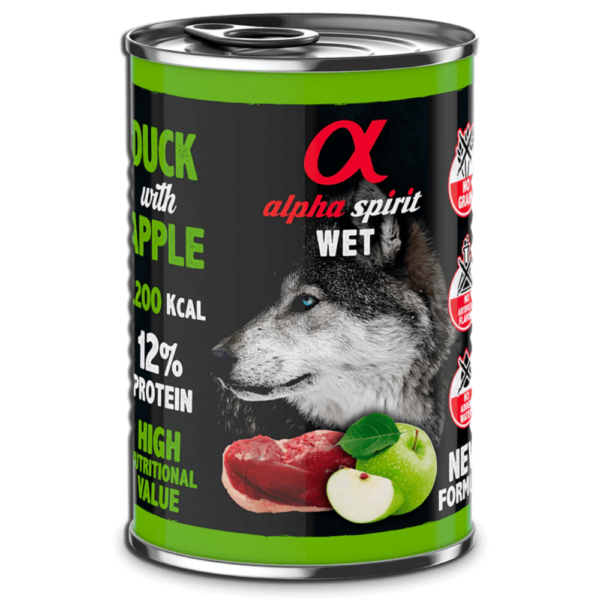 ALPHA SPIRIT KONZERV KUTYÁKNAK-KACSA & ZÖLD ALMA