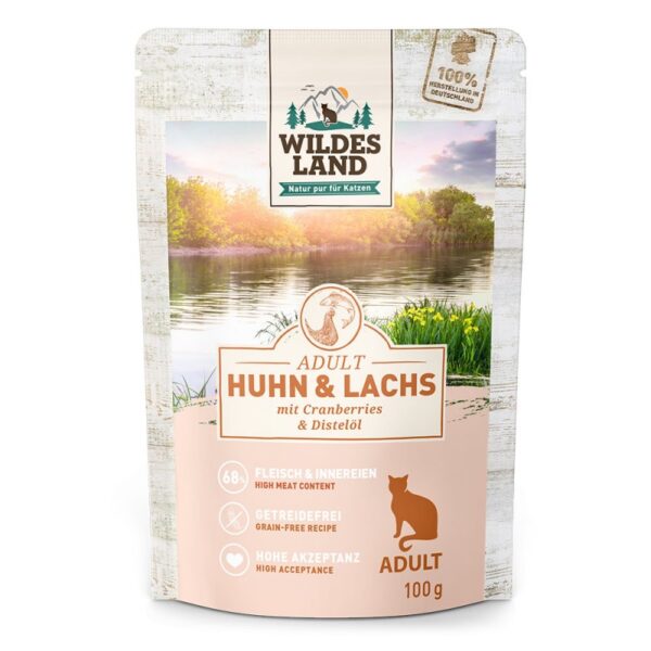 Wildes Land csirke és lazac áfonyával CLASSIC Macska nedveseledel 100 g