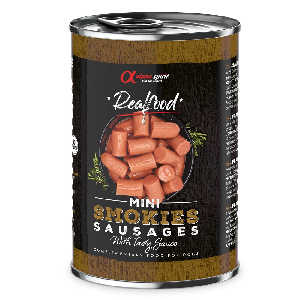 Alpha Spirit Real Food Mini Smokies – apró, ínycsiklandó virsli-falatkák kutyáknak!