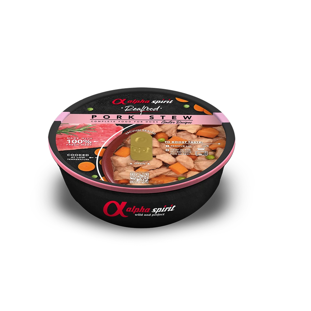 Alpha Spirit Real Food Pork Stew – Főtt ragu sertéshúsból