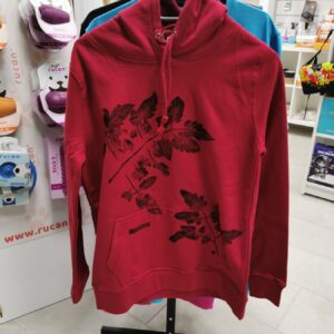 VanDesign – VÖRÖS LEVÉLZUHATAG WRAP kapucnis pulóver