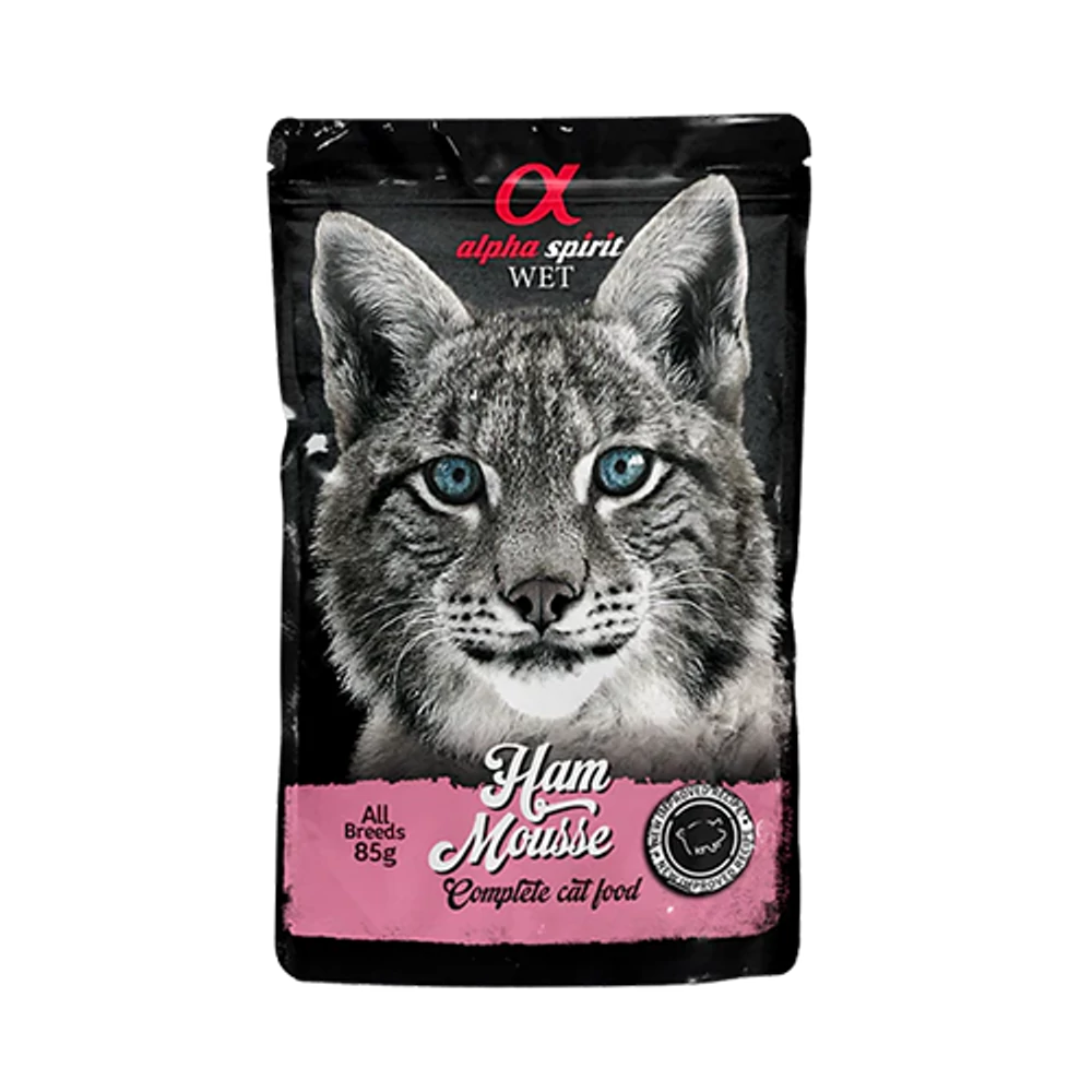 Alpha Spirit Mousse Sonkás alutasakos nedvestáp macskáknak