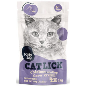 Kitty Joy Cat Lick - Csirke + Fésűkagyló krém 4 x 15 g