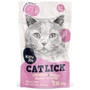 Kitty Joy Cat Lick Csirke + Garnélarák krém macskáknak 4 × 15 g