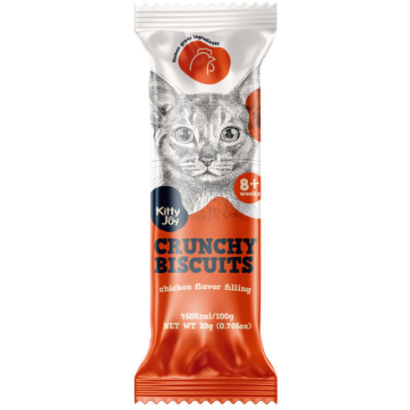 Kitty Joy Crunchy Biscuits Csirkével töltve macskáknak 20 g